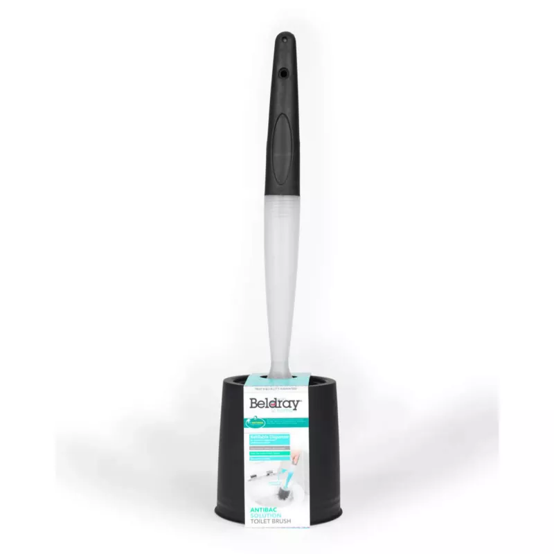 Spazzola per WC Beldray LA033996UFFEU7 Antibac Grigio, spazzola antibatterica per la pulizia del WC