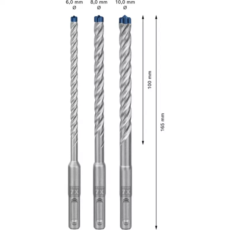 Bosch 2 608 900 196 punta per trapano a percussione 3 pz.