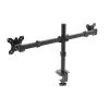Supporto da tavolo per due monitor Akyga AK-MB-02, 2 x 10 kg, VESA 75x75 / 100x100, 15–32 inch, nero