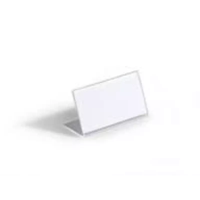 Durable 8055-19 Portanome da tavolo, forma a L, 52 x 100 mm, acrilico, trasparente, confezione da 10