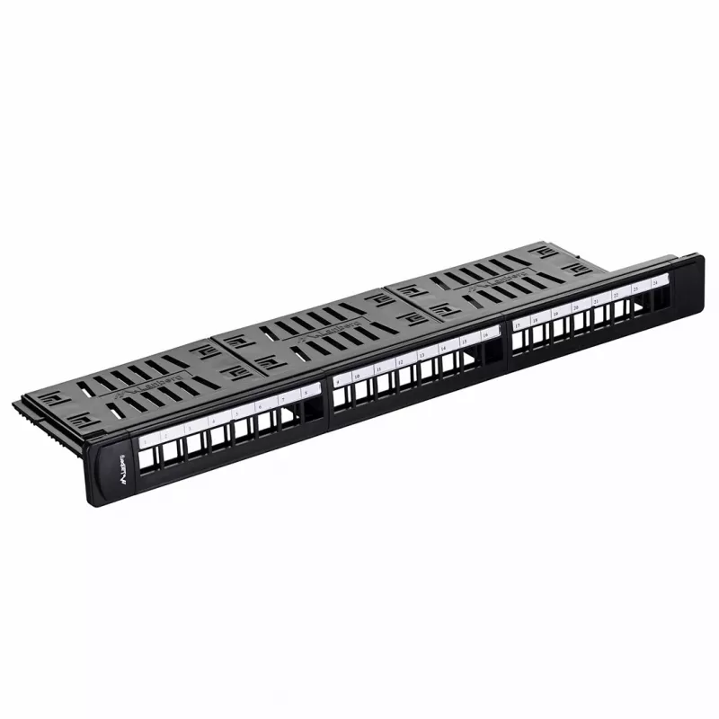 Patch panel 1U LANBERG PPKS-1124-B, 24 porte, 1U, ABS, nero, 482,6×44,5×154 mm
