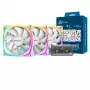 Ventola per case Montech AX120 120mm PWM ARGB, confezione da 3, bianco