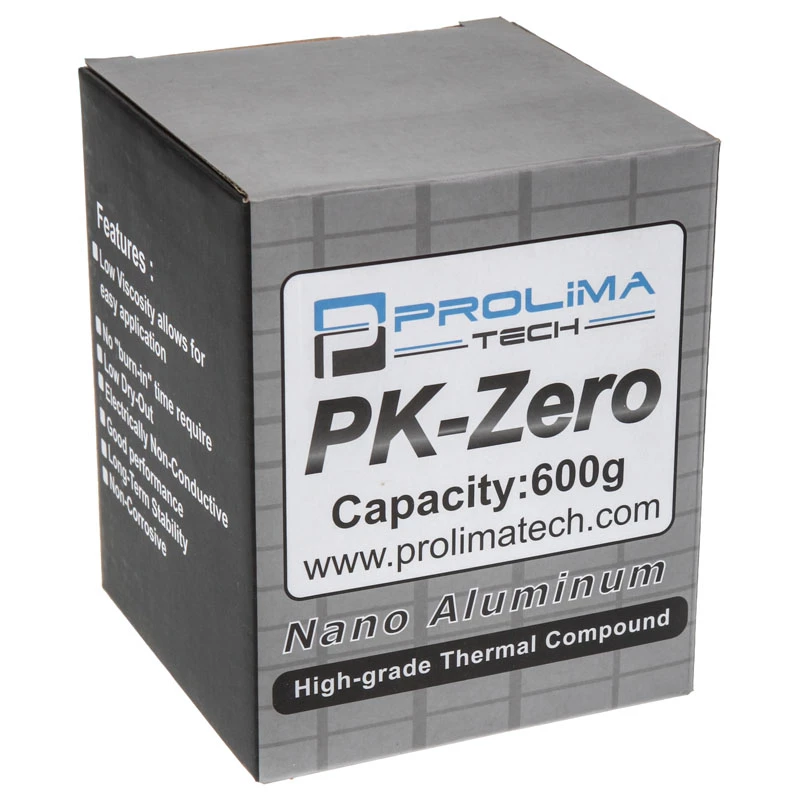 Pasta termica PROLIMATECH PK-Zero, conduttività termica 8 W/m·K, peso 600 g