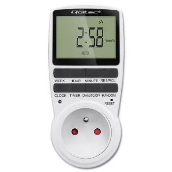 Timer elettronico QOLTEC PC0628 con display LCD, conto alla rovescia 24 ore