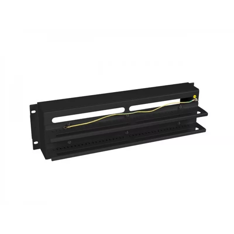 Lanberg AK-VDP103-B pannello di distribuzione della tensione 19 pollici 3U con guida DIN TS-35, nero