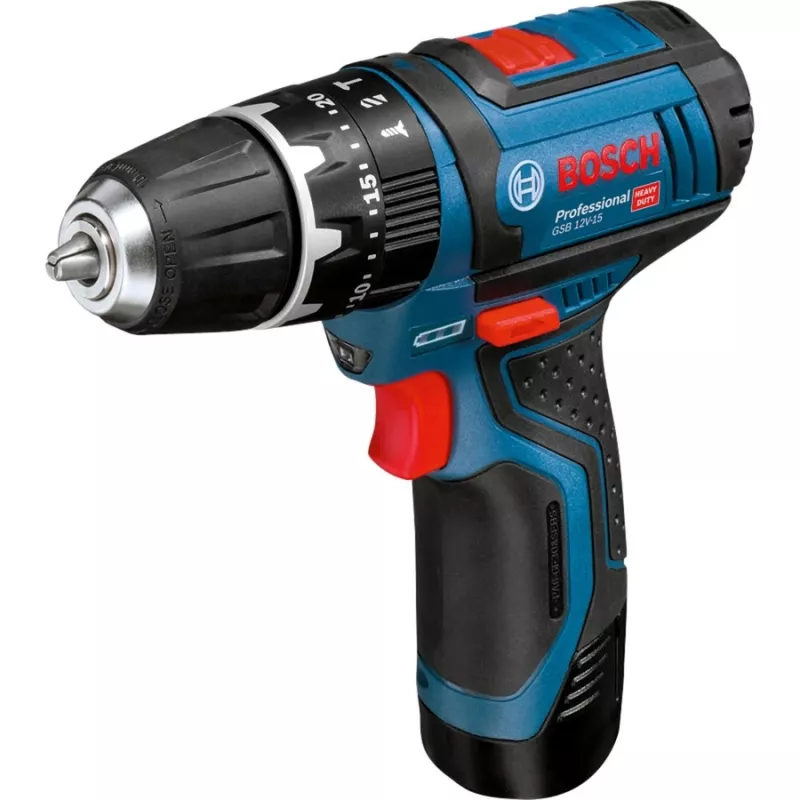 Bosch GSB 12V-15 Professional 1300 RPM nero, blu