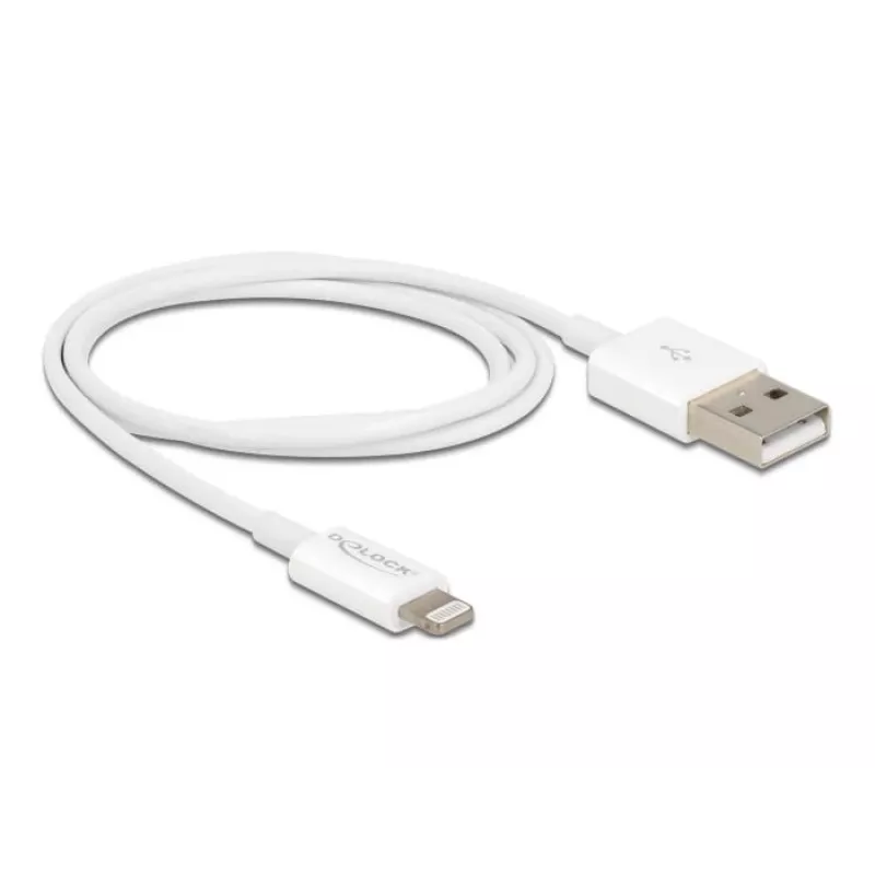 Cavo USB dati e ricarica DeLOCK 83000 per iPhone iPad iPod bianco 1 m
