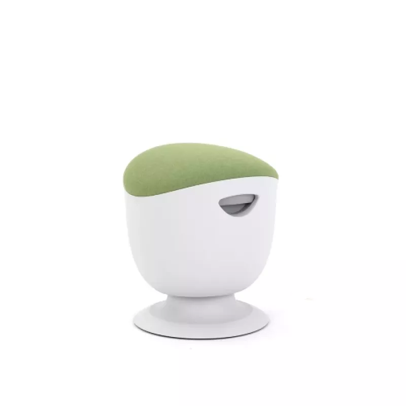 Up Up Seul sgabello ergonomico a bilanciere bianco, D42 tessuto verde