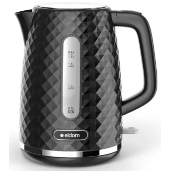 C280C ELDOM bollitore ELLI, capacità 1,7 l, potenza 2200 W, nero, Strix, nero