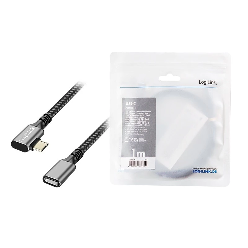 USB 3.2 Gen2 Type-C a USB-C femmina, PD, 1 m