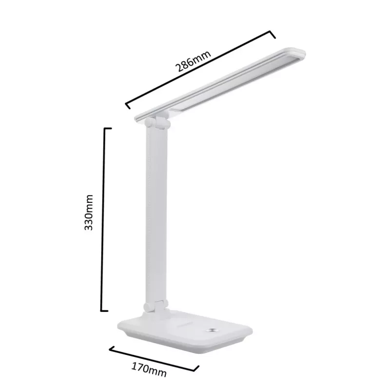 Lampada da scrivania LED MACLEAN MCE616W 9W con caricabatterie wireless Qi integrato