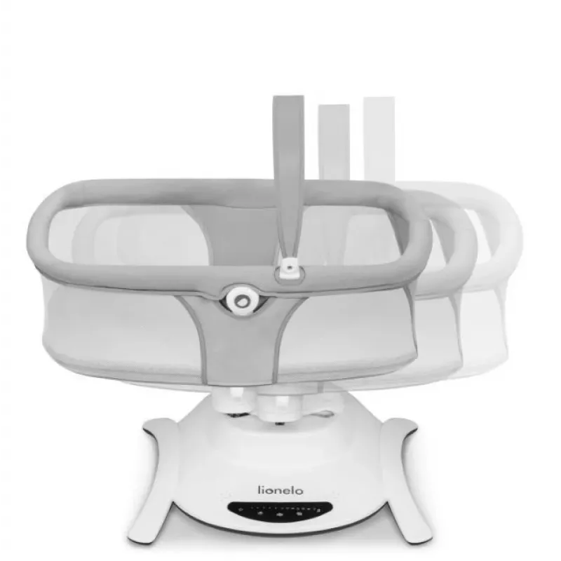 Culla / culla a dondolo Lionelo Bella Set grigio cemento – lettino per neonati con funzione dondolo