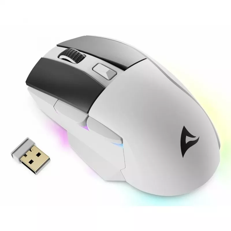 Sharkoon SGM50W mouse gaming per destrimani RF wireless + USB Type-A ottico 6400 DPI