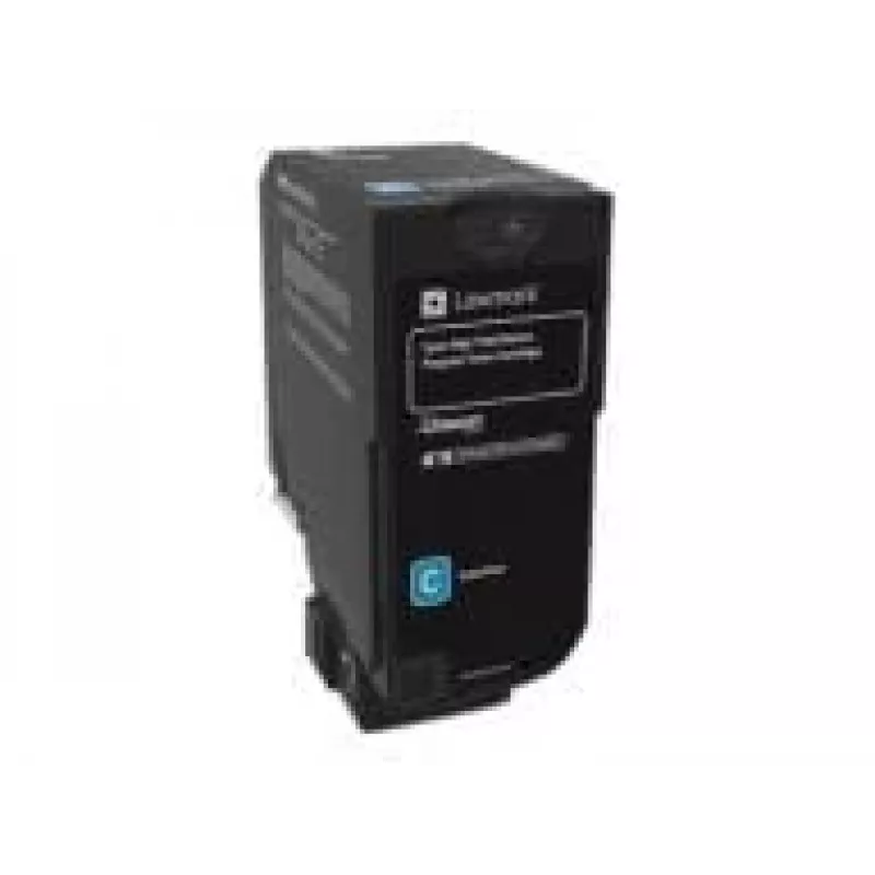 Lexmark 74C2HC0 Cartuccia di toner restituibile, ciano, alta resa, 12000 pagine