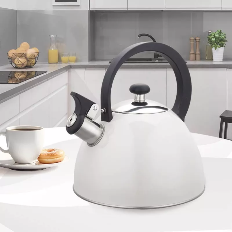 Maestro MR-1302-WG bollitore con fischietto per fornello, 2,5 l, bianco