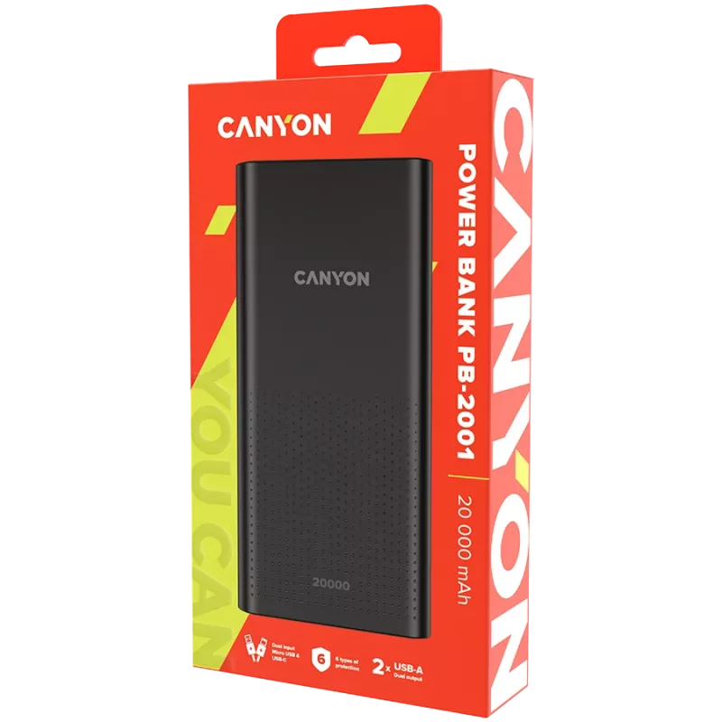 CANYON Powerbank PB-2001 20000 mAh nero