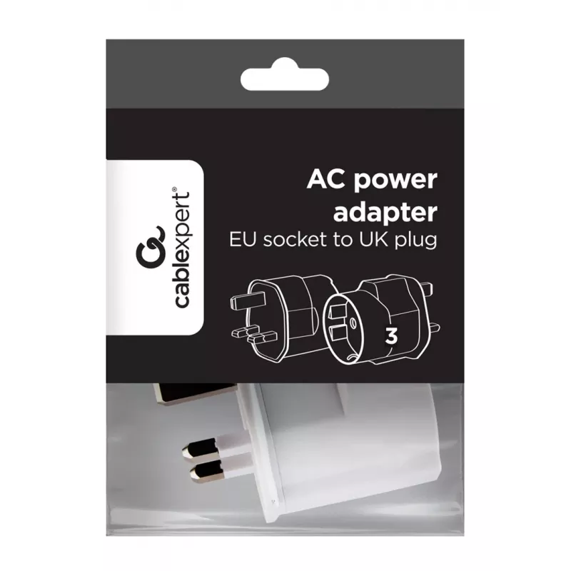 Gembird A-AC-EUFUKM-01 adattatore di rete AC, presa EU Schuko su spina UK, 13 A