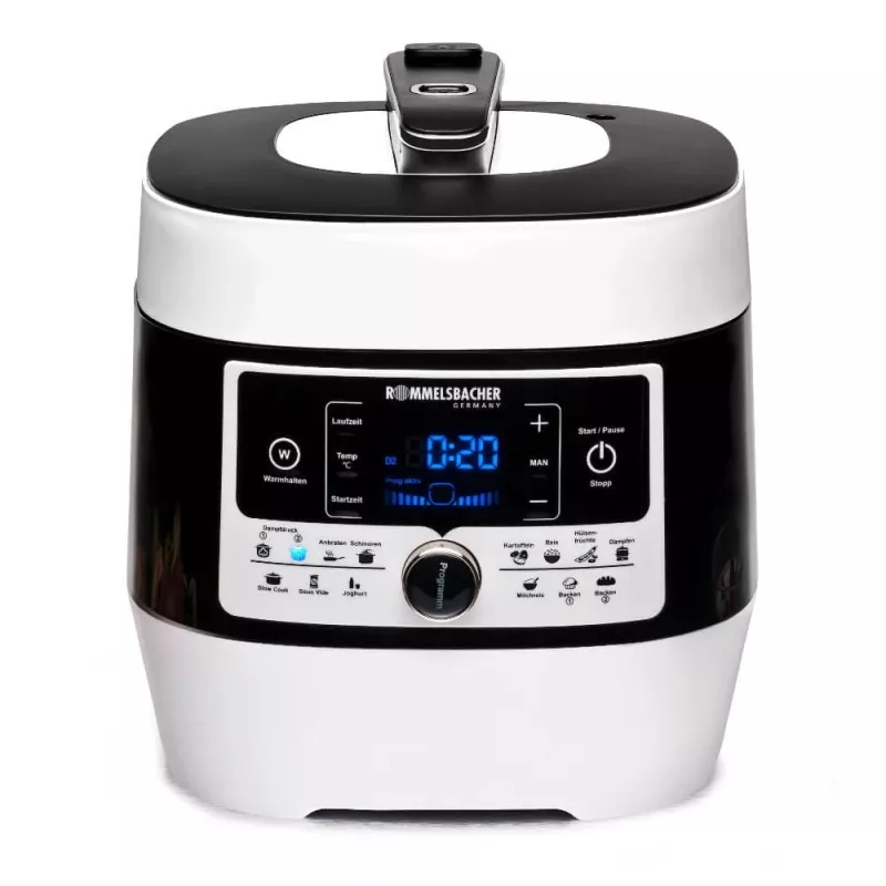 Pentola a pressione elettrica Rommelsbacher MD 1000 – 4 l, 1000 W, 14 programmi, bianco/nero