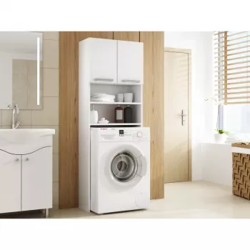 Armadietto bagno Top e Shop PRALKA POLA BIEL — bianco, freestanding, 4 ripiani, 640×300×1830 mm