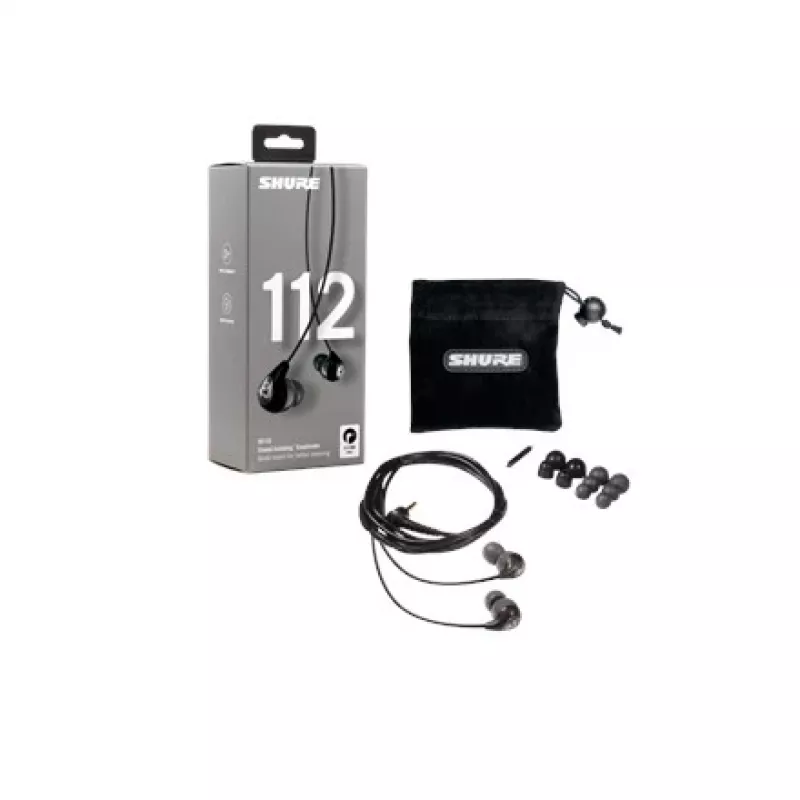 Cuffie in-ear con filo Shure SE112-GR per chiamate/musica, nero, grigio
