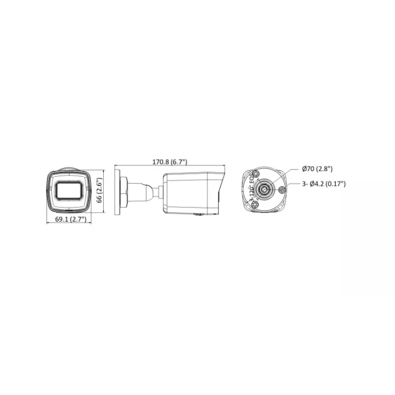 Hikvision DS-2CD1043G2-I (2,8 mm) telecamera di sicurezza IP bullet, per interni ed esterni, 2560 x 1440, 120 dB, cablata, soffitto/parete