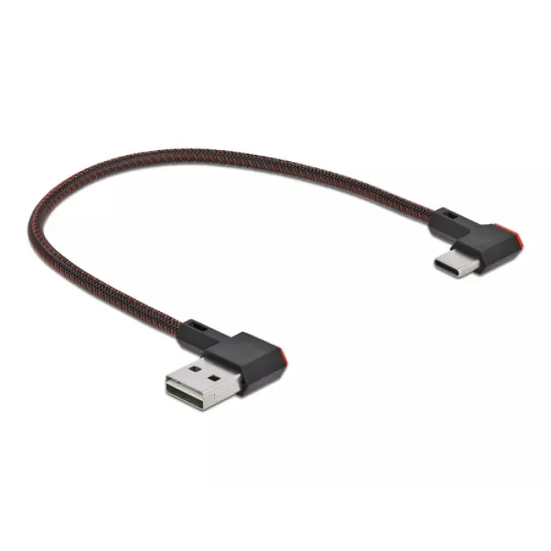 Cavo USB DeLOCK EASY-USB 2.0 Type-A maschio a Type-C maschio angolare 0,2 m nero