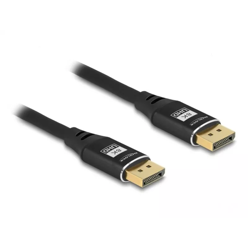 Cavo DisplayPort DeLOCK 8K 60 Hz 3 m nero metallo