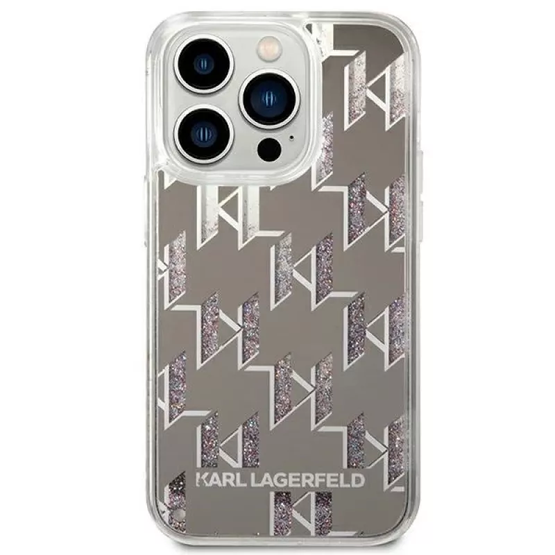 Karl Lagerfeld KLHCP14XLMNMS iPhone 14 Pro Max 6.7 hardcase argento / argento Liquid Glitter Monogram