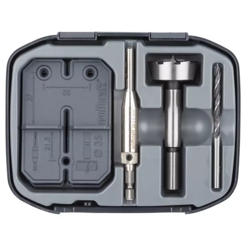Wolfcraft set di punte per fori di cerniere 35 mm, 5 pz. (4656000)