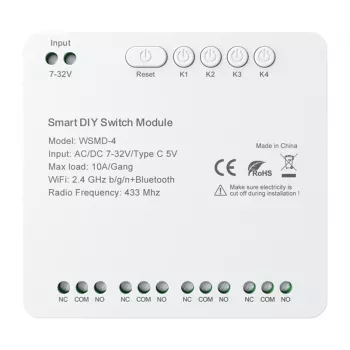 Modulo interruttore smart Avatto DIY WSMD-4 32V — modulo di controllo a 4 canali 32V per progetti DIY