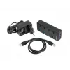 Natec Mantis 2 NHU-1557 hub USB 3.0 a 4 porte, ingresso USB Type-B, interruttori on/off, alimentatore, nero