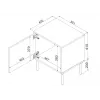 Comodino Cama INSERTO, 2 pz., 50x40x61.5 cm, nero + LED