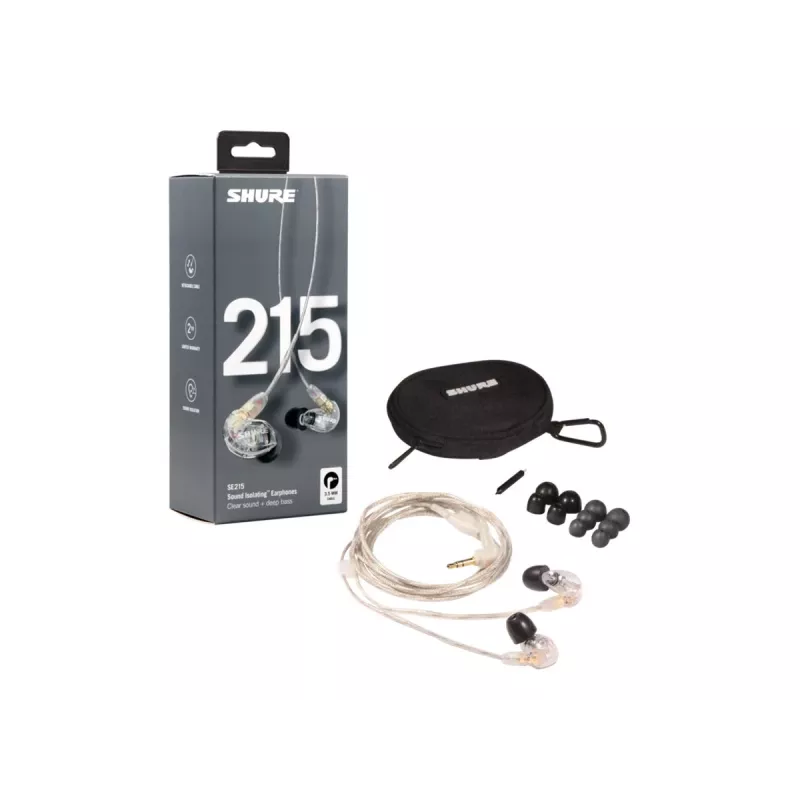 Headset Shure SE215 Pro monitor in-ear con filo per palco/studio trasparente