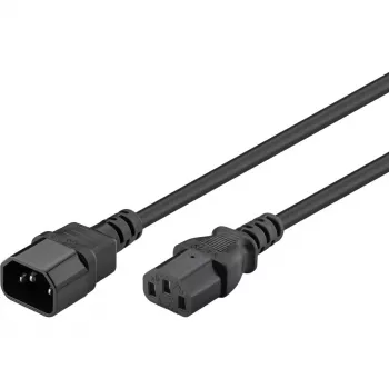 Wentronic Goobay prolunga per connettore apparecchi, 1 m, nero - connettore maschio C14 (connettore apparecchi) > connettore femmina C13 (connettore apparecchi) (95125)
