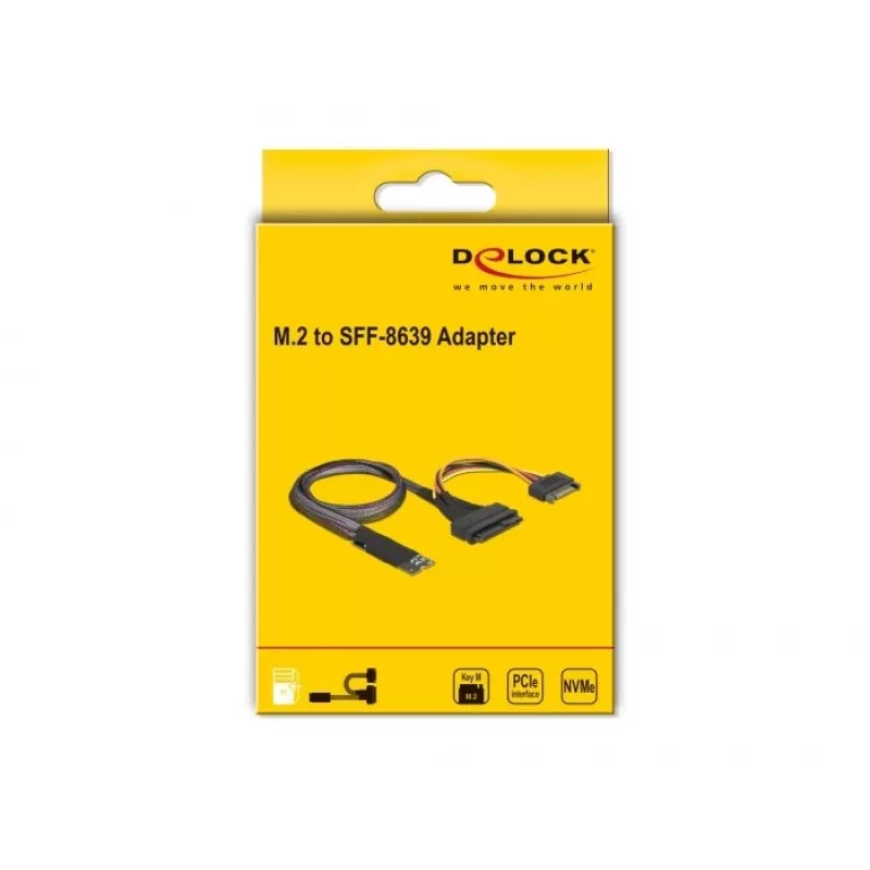 Adattatore DeLOCK M.2 Key M a U.2 SFF-8639 NVMe con cavo da 50 cm