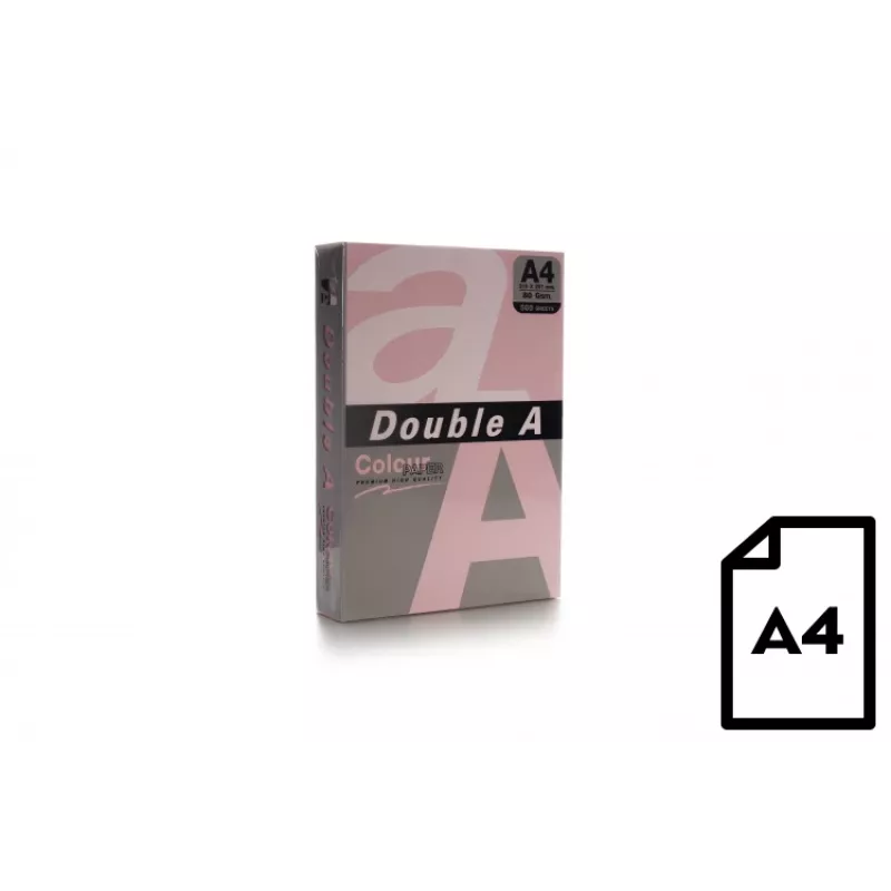 Carta colorata Double A, 80 g, A4, 500 fogli, rosa
