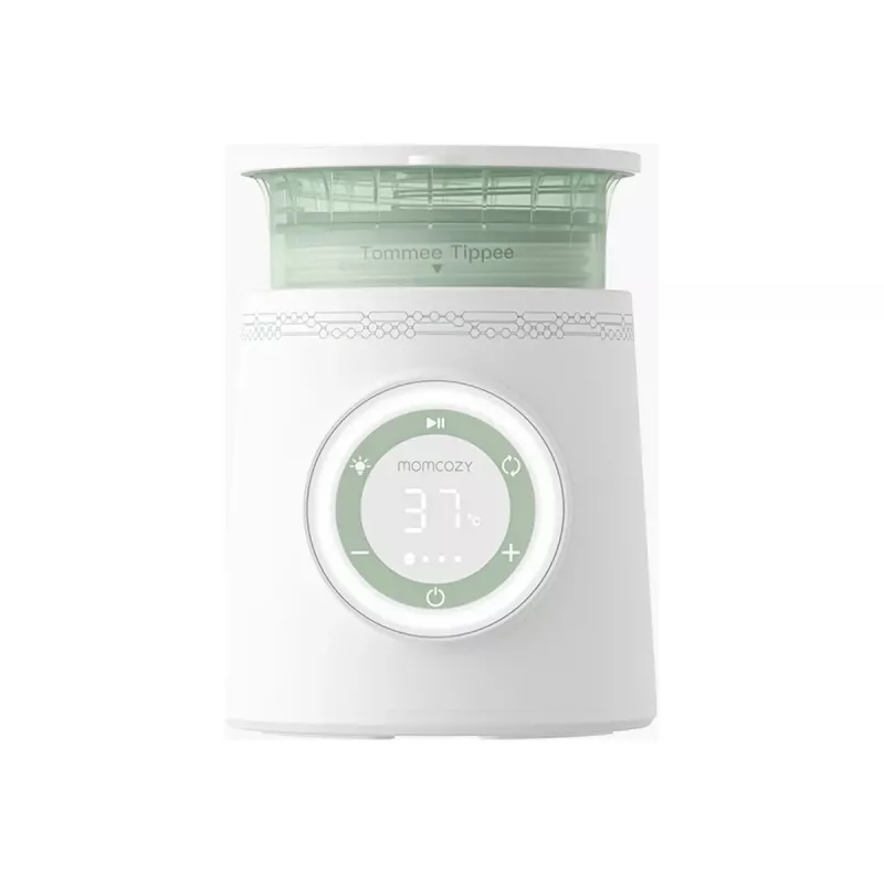Scaldabiberon Momcozy MW003-WH12BA-A — batteria 80W, controllo touch, verde/trasparente/bianco