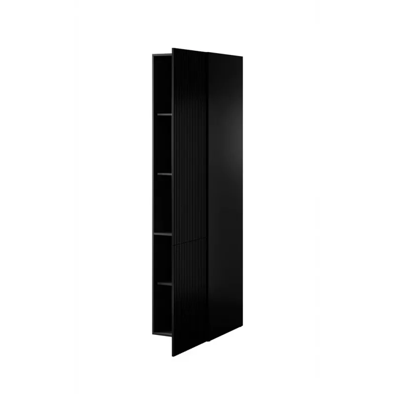 Armadio cama meble PAFOS 1D, 45×55,5×198,5 cm, nero opaco, 4 ripiani