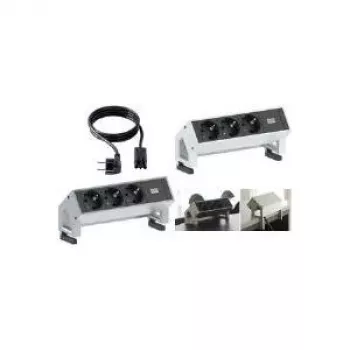 Distributore di corrente Bachmann DESK 2 0,2 m 3 prese AC nero bianco