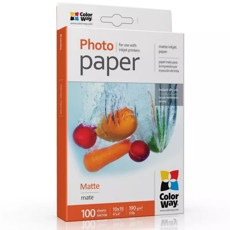 ColorWay - carta fotografica - opaca - 100 fogli -