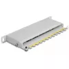 DeLOCK patch panel 10 pollici, 8 porte, Cat.6A, 0,5HE, grigio, metallo