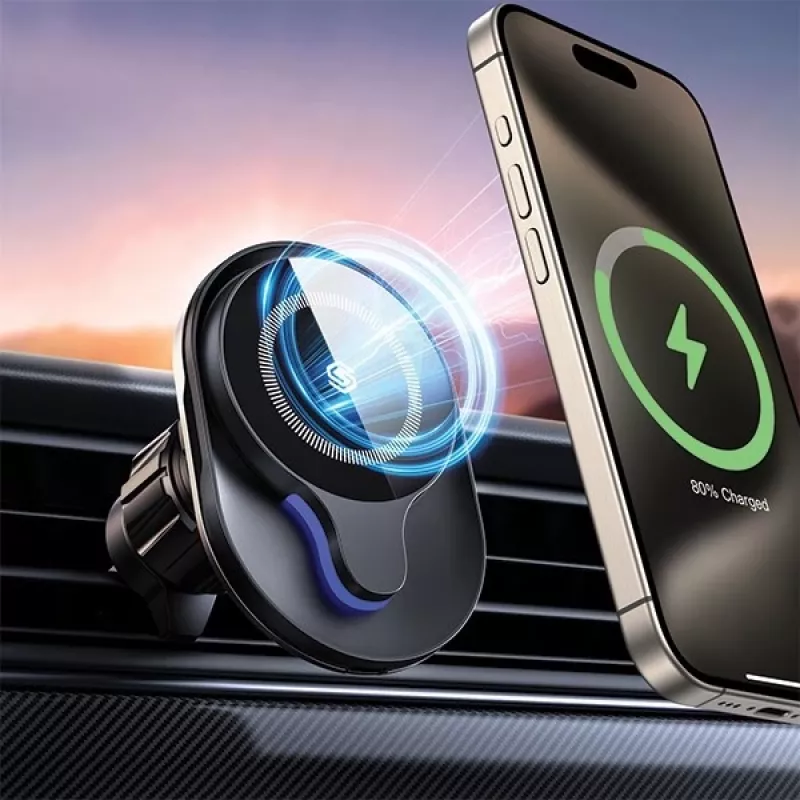 Supporto magnetico auto MagSafe 15W a induzione nero