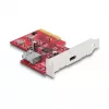 Scheda DeLOCK PCI Express x4 USB 10 Gbps Type-C Type-A Low Profile