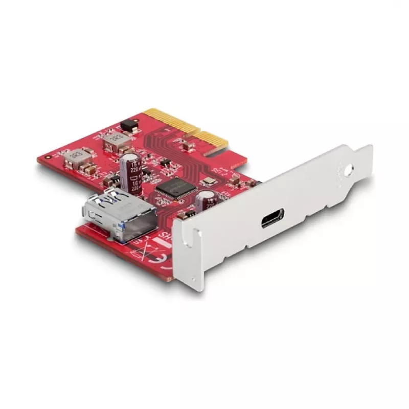 Scheda DeLOCK PCI Express x4 USB 10 Gbps Type-C Type-A Low Profile
