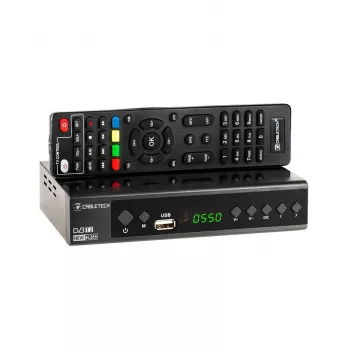 Ricevitore TV digitale Cabletech URZ0336C DVB-T/T2 H.265 sintonizzatore terrestre, 470–862 MHz, 1 sintonizzatore, HDMI, USB, SCART