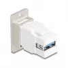 Modulo Keystone DELOCK 67337 montaggio a pannello USB Type-B su USB Type-A 5 Gbit/s, argento/bianco