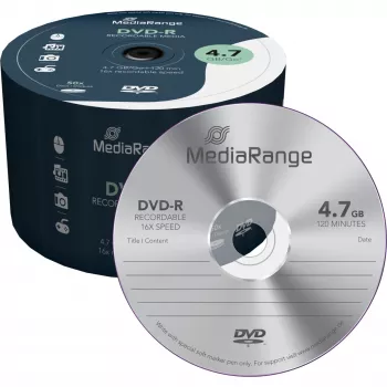 MediaRange - 50 x DVD-R - 4,7GB (120 Min.) 16x - Spindle (MR444)