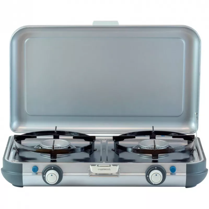 Fornello da campeggio con griglia portatile Campingaz 2213311, 2 zone, 5,4 kg, 490×350 mm, nero/grigio/argento