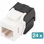 Jack Keystone Digitus CAT 6 non schermato 24 pezzi piatto nero bianco RJ-45