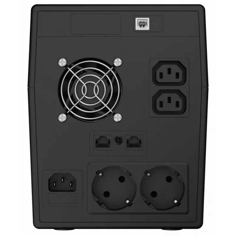 Gruppo di continuità Green Cell UPS09 — Line-Interactive 3 kVA / 1400 W, 230 V, LCD, tower, 5 prese Type-F